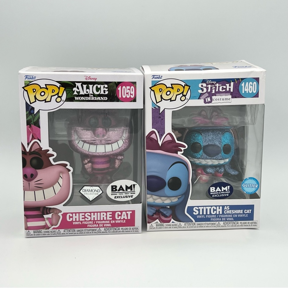 Funko Pop Bundle Cheshire Cat Stitch as Cheshire Disney Alice in Wonderland
